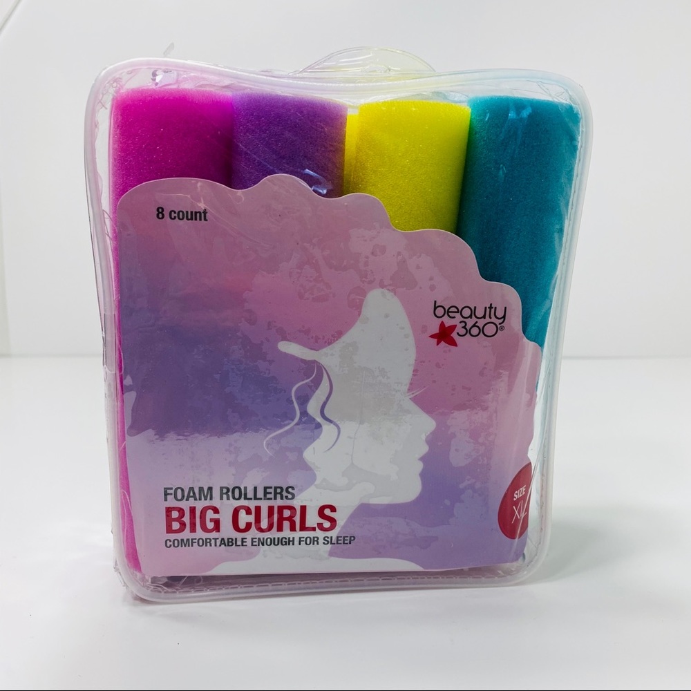 BEAUTY 360 FOAM ROLLERS BIG CURLS-8 CT SIZE XL